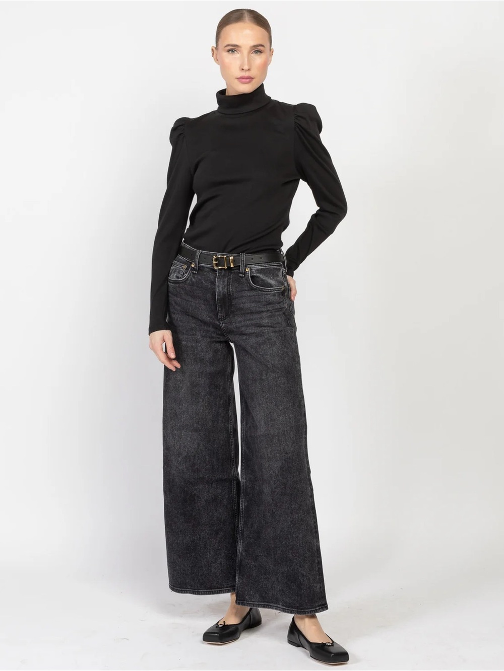Veronica Beard cedar black long sleeve turtleneck top